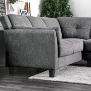 Linen like fabric contemporary sectional in gray additional photo 3 of 9