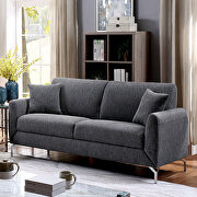 Gray linen-like fabric contemporary sofa additional photo 4 of 9