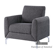 Gray linen-like fabric contemporary chair additional photo 2 of 2