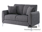 Gray linen-like fabric contemporary loveseat by Furniture of America additional picture 2