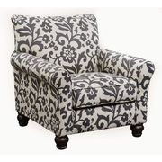 Gray/Ivory Pattern Transitional Accent Chair, Floral Pattern by Furniture of America additional picture 4
