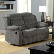 Gray transitional recliner sofa w/ 2 recliners additional photo 5 of 4