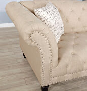 Soft beige linen fabric sofa by Furniture of America additional picture 7