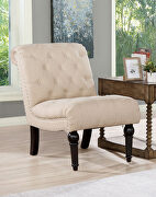 Soft beige linen fabric chair additional photo 2 of 2
