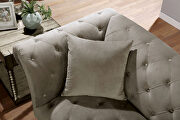 Soft gray linen fabric sofa additional photo 4 of 9