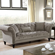 Soft gray linen fabric sofa by Furniture of America additional picture 10