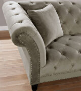 Soft gray linen fabric loveseat by Furniture of America additional picture 5
