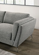 Mid-century modern chair in gray tweed-like fabric additional photo 2 of 2