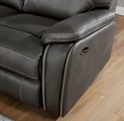 Dynamically upholstered gray faux-leather power recliner sofa additional photo 5 of 7