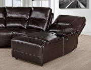 Dark brown leatherette power reclining sectional sofa by Furniture of America additional picture 2
