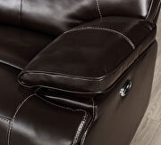Dark brown leatherette power reclining sectional sofa by Furniture of America additional picture 3