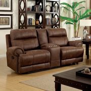 Brown Transitional Sofa w/ 2 Recliners by Furniture of America additional picture 6