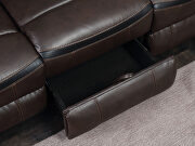 Brown breathable leatherette power recliner sofa by Furniture of America additional picture 11