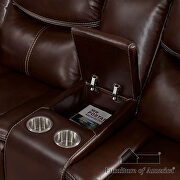 Superior cognac brown leatherette recliner sofa by Furniture of America additional picture 8