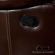 Superior cognac brown leatherette recliner loveseat additional photo 3 of 3