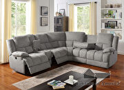 Gray transitional power recliner sectional with storage by Furniture of America additional picture 3