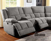 Gray transitional power recliner sectional with storage by Furniture of America additional picture 4