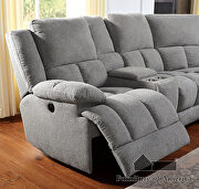 Gray transitional power recliner sectional with storage by Furniture of America additional picture 5
