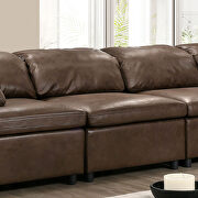 Modular design and neutral color faux leather sofa additional photo 3 of 5