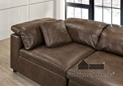 Modular design and neutral color faux leather sofa additional photo 5 of 5