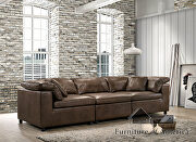 Modular design and neutral color faux leather sofa by Furniture of America additional picture 6