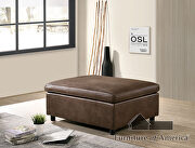 Modular design and neutral color faux leather ottoman additional photo 2 of 1