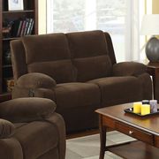 Dark Brown Transitional Sofa w/ 2 Recliners additional photo 3 of 4