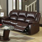 Dark Brown Transitional Sofa w/ 2 Recliners by Furniture of America additional picture 2