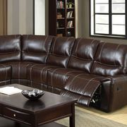 Brown reclining sectional w/ 3 recliners by Furniture of America additional picture 2