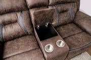 Brown contemporary reclining sofa additional photo 2 of 12