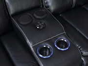 Black breathable leatherette power recliner sofa by Furniture of America additional picture 12