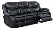 Black breathable leatherette power recliner sofa by Furniture of America additional picture 14