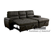 Graphite nubuck upholstered sleeper sectional sofa by Furniture of America additional picture 3