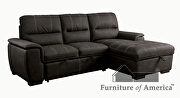 Graphite nubuck upholstered sleeper sectional sofa by Furniture of America additional picture 4
