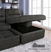 Graphite nubuck upholstered sleeper sectional sofa by Furniture of America additional picture 7