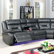 Gray leather / contemporary recliner sectional w/ LED by Furniture of America additional picture 2