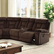 Large recliner sectional in brown w/ 2 consoles by Furniture of America additional picture 2