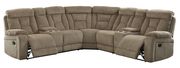 Large recliner sectional in mocha w/ 2 consoles by Furniture of America additional picture 5
