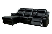 Black leatherette upholstery recliner sectional by Furniture of America additional picture 2