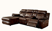 Brown leatherette upholstery recliner sectional by Furniture of America additional picture 4