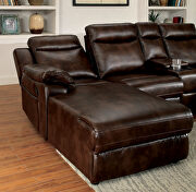 Brown leatherette upholstery recliner sectional by Furniture of America additional picture 6