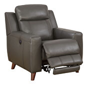 Gray breathable leatherette power motor recliner chair by Furniture of America additional picture 6