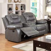 Gray Transitional Sofa w/ 2 Recliners & Drop-Down Table, Gray by Furniture of America additional picture 6