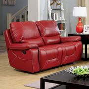 Red Contemporary Two Recliner Sofa by Furniture of America additional picture 4