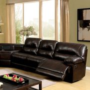 Brown reclining sectional sofa w/ corner table by Furniture of America additional picture 2