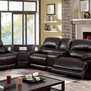 Brown transitional sectional w/ speaker wedge by Furniture of America additional picture 4