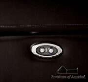 Diamond tufted brown faux leatheratte power recliner loveseat additional photo 3 of 4