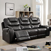 Diamond tufted gray faux leatheratte power recliner sofa by Furniture of America additional picture 2