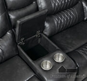 Diamond tufted gray faux leatheratte power recliner sofa by Furniture of America additional picture 6