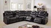 Diamond tufted design faux leatherette power recliner sectional sofa by Furniture of America additional picture 2